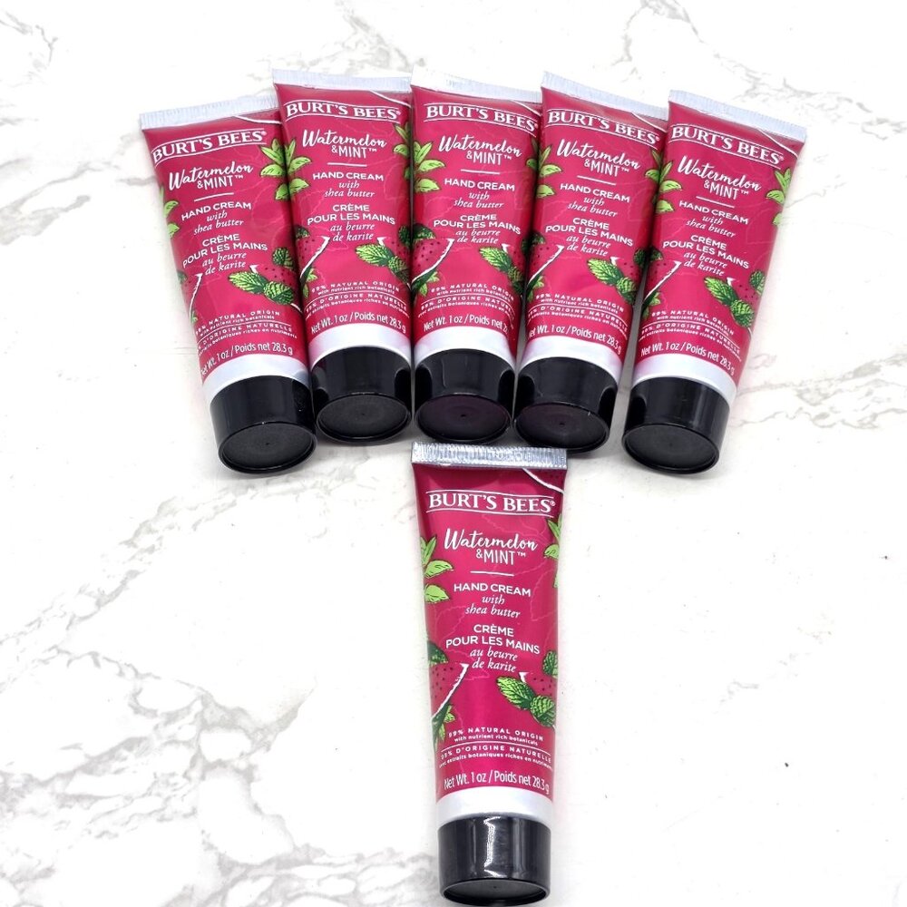 6 Burts Bees Watermelon Mint Hand Cream With Shea Butter 1 oz All Natural NEW